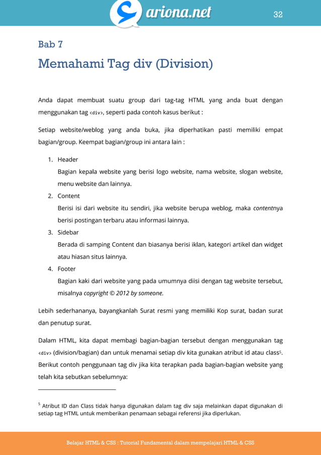 Belajar html dan css tutorial fundamental dalam mempelajari html dan ...
