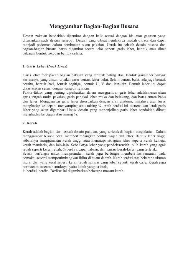 Belajar Desain Busana Dasar Lengkap