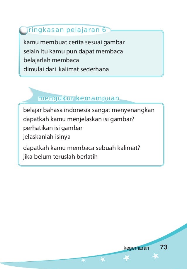 Belajar bahasa indonesia itu menyenangkan untuk kelas 1 