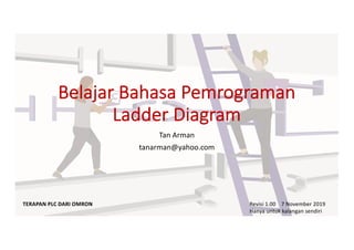Belajar Bahasa Pemrograman
Ladder Diagram
Tan Arman
tanarman@yahoo.com
Revisi 1.00 7 November 2019
Hanya untuk kalangan sendiri
TERAPAN PLC DARI OMRON
 