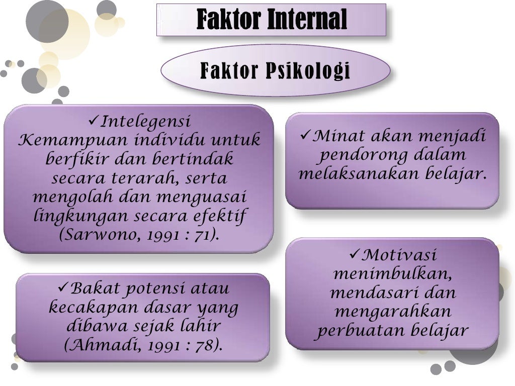 faktor yang mempengaruhi belajar