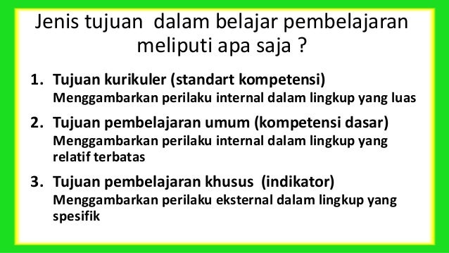 Jenis Jenis Tujuan Belajar Dan Pembelajaran - Cara Mengajarku