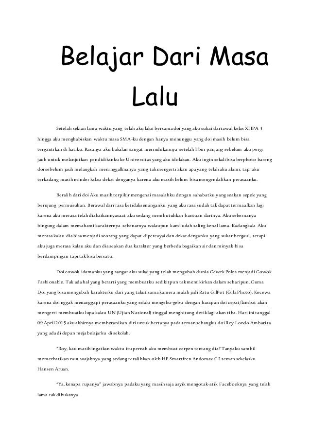 Belajar Dari Masa Lalu