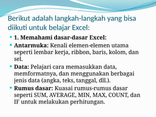 BELAJAR DASAR MICROSOFT EXCEL UNTUK PEMULA.pptx