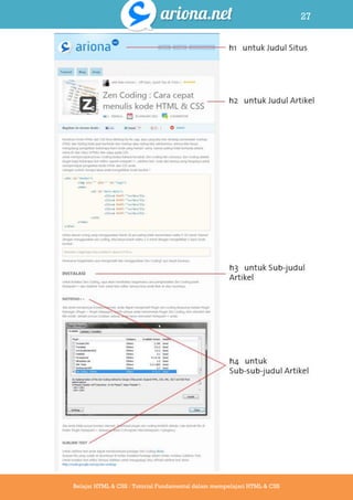 27
Belajar HTML & CSS : Tutorial Fundamental dalam mempelajari HTML & CSS
 