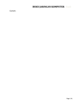 BUKU JARINGAN KOMPUTER RudiBUKU JARINGAN KOMPUTER Rudi
Page | 41Page | 41
Contoh:
 