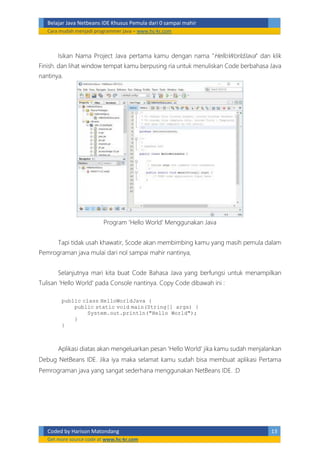 Belajar netbeans java pemula dari 0 sampai mahir | PDF