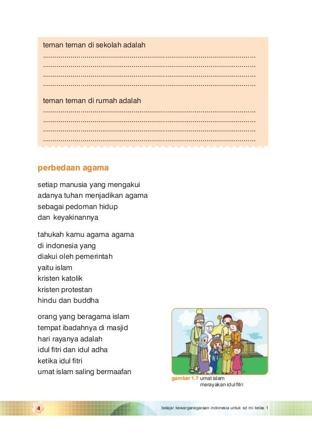 Belajar Kewarganegaraan Indonesia Kelas 1