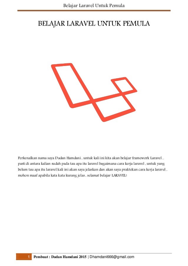 Belajar laravel untuk pemula