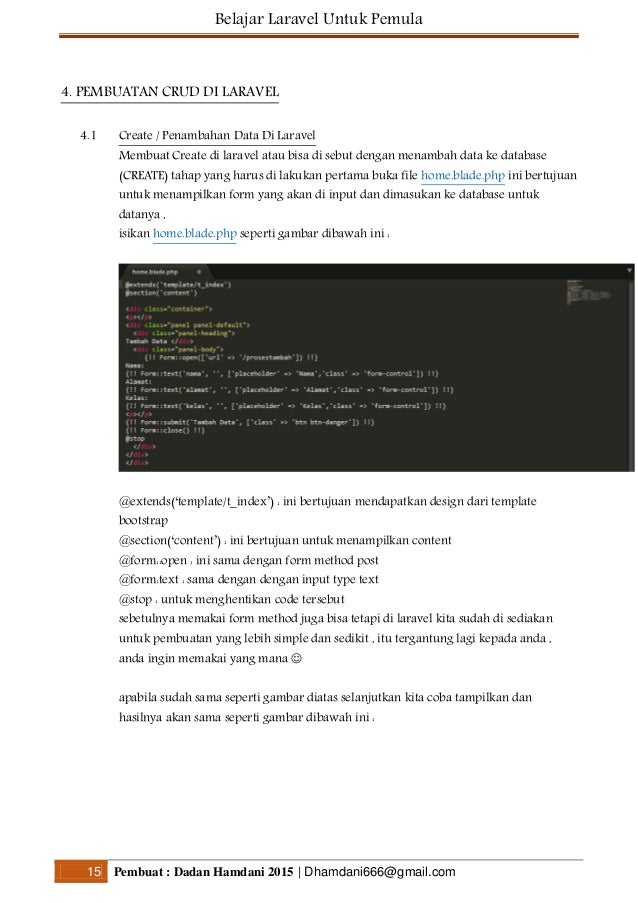 Belajar laravel untuk pemula