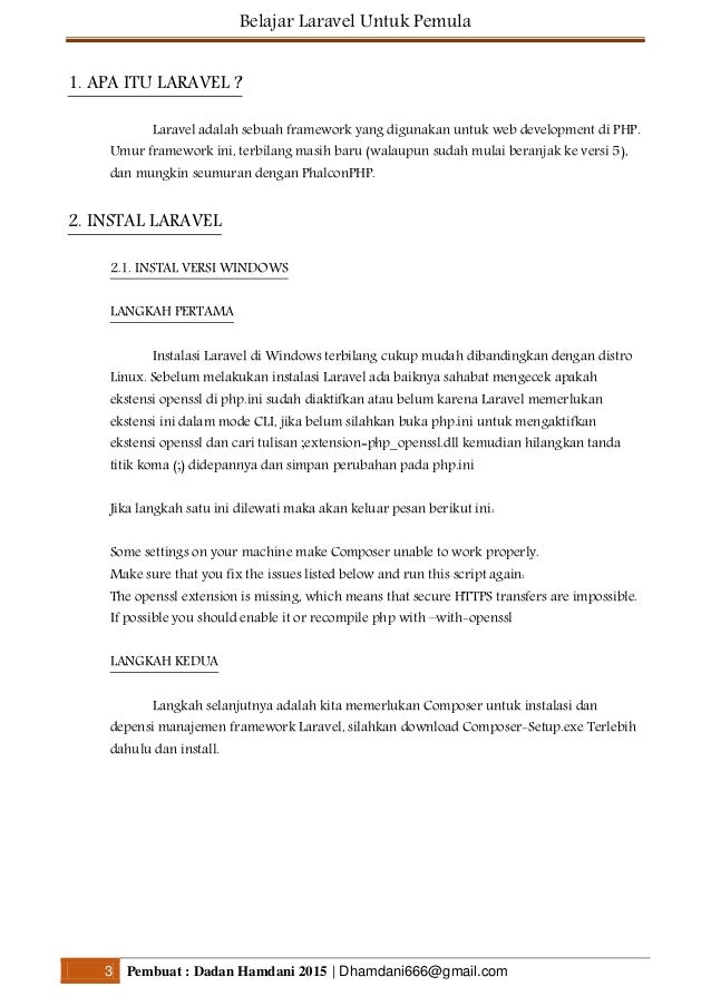 Belajar laravel untuk pemula