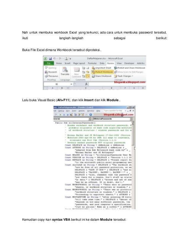 Cara Buka File Excel 2010 Yang Di Password Recovery