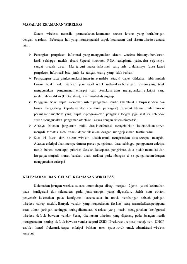 Belajar Mengenal Sistem Keamanan Pada Jaringan Nirkabel Wireless