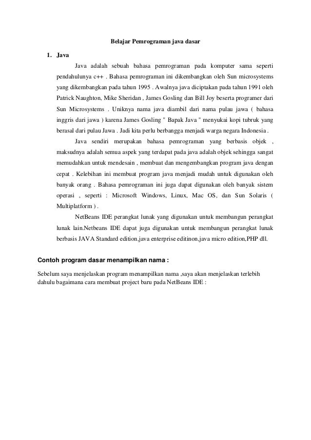 Tutorial Pemrograman Java dari Nol Hingga Mahir