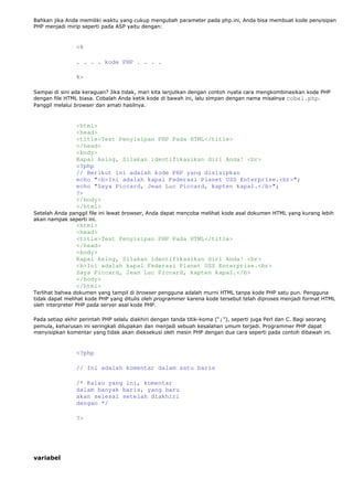 Belajar php (pemula dasar) | PDF