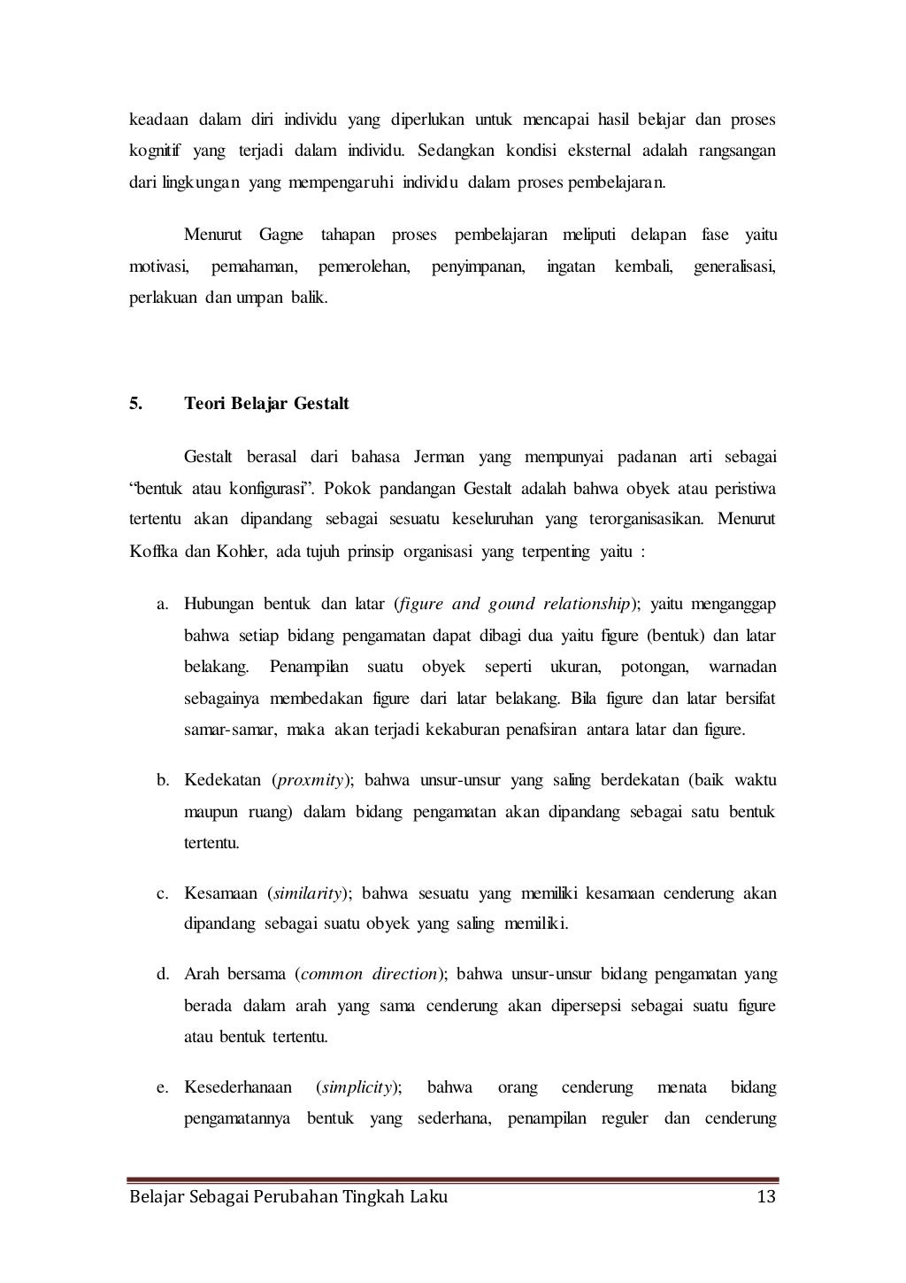 Belajar Sebagai Perubahan Tingkah Laku (Makalah Belajar