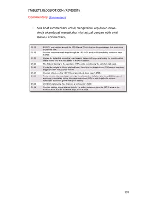 ITABLETZ.BLOGSPOT.COM (REVISION)
Commentary (Commentary)
 Sila lihat commentary untuk mengetahui keputusan news.
Anda akan dapat mengetahui nilai actual dengan lebih awal
melalui commentary.
120
 