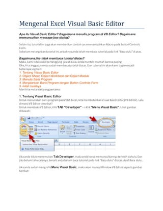 Belajar vba excel | DOCX