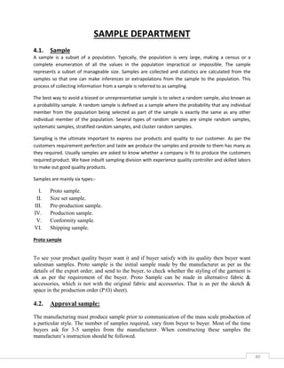 Sample Department Management and technical procedure in apparel industry ( Merchandising ...