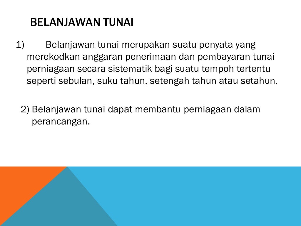 Belanjawan tunai