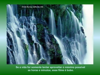 Se a vida for somente tentar aproveitar o máximo possível as horas e minutos, esse filme é bobo. Chutes Burney, Californie, USA 