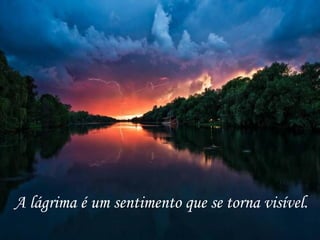 A lágrima é um sentimento que se torna visível. 