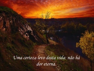 Uma certeza levo desta vida: não há  dor eterna.  