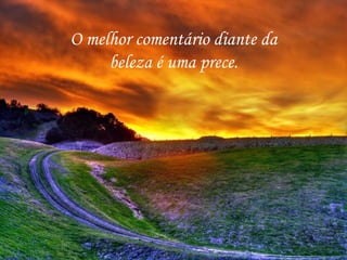 O melhor comentário diante da  beleza é uma prece. 