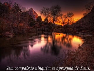 Sem compaixão ninguém se aproxima de Deus. 
