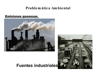 Emisiones gaseosas     Transporte   Fuentes industriales   Problemática Ambiental 