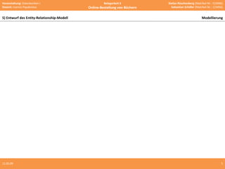 10.06.09 Kategorien 5) Entwurf des Entity-Relationship-Modell Modellierung 