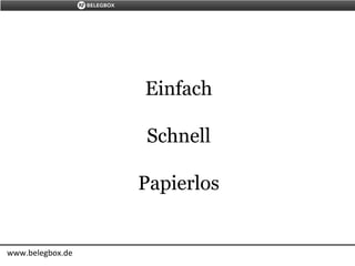Einfach
Schnell
Papierlos
www.belegbox.de
 