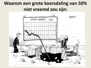 Waarom een grote koersdaling van 50%
niet vreemd zou zijn:
 