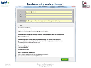 05/31/11 Gerard van Santen, partner Beleggingspolischeck Emailverzending van brief/rapport 