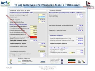 05/31/11 Gerard van Santen, partner Beleggingspolischeck Te laag opgegeven rendement o.b.v. Model 3 (Falcon casus) 
