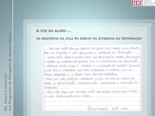 BE, leitura e literacias
nos Programas de Português do Ensino Básico
 