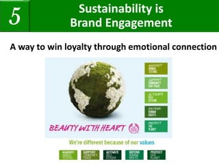 A way to win loyalty through emotional connection
Sustainability is
Brand Engagement5
 