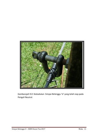 Simpai Belenggu U – IKBN Dusun Tua 2017 Muka 11
Gambarajah 9.0 Kedudukan Simpai Belenggu ‘U’ yang telah siap pada
Pengali Neutral.
 