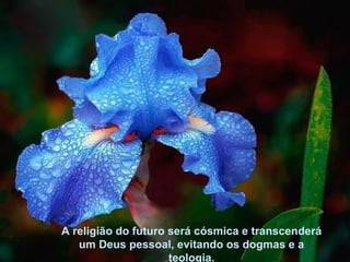 A religião do futuro será cósmica e transcenderá
   um Deus pessoal, evitando os dogmas e a
                     teologia.
 