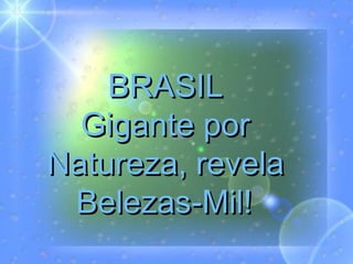 BRASIL Gigante por Natureza, revela Belezas-Mil!   