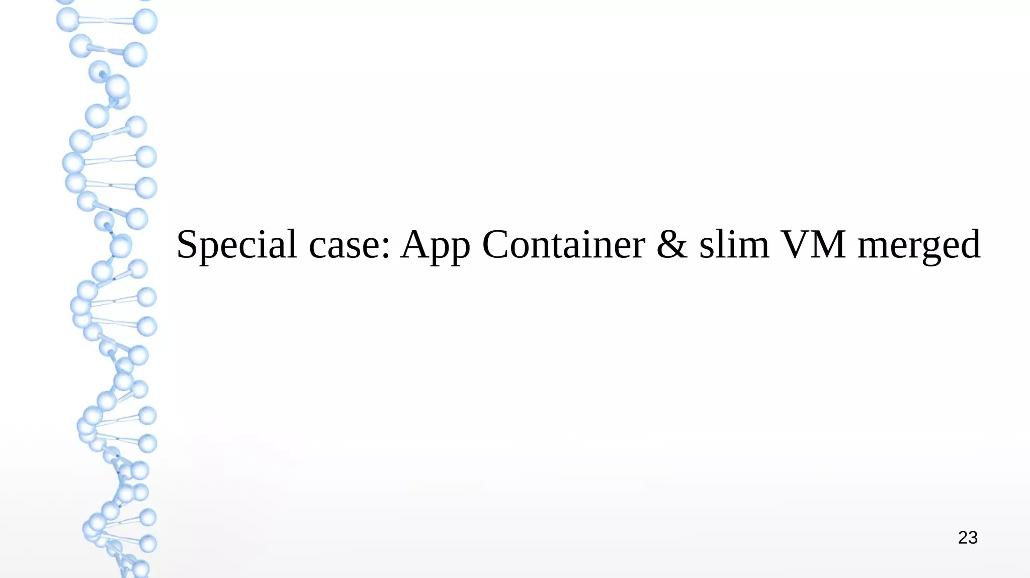 23
Special case: App Container & slim VM merged
 