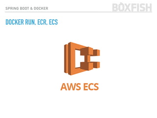 SPRING BOOT & DOCKER
DOCKER RUN, ECR, ECS
 