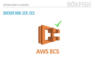 SPRING BOOT & DOCKER
DOCKER RUN, ECR, ECS
 