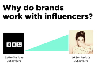 Why do brands
work with inﬂuencers?
 