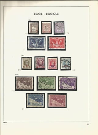 Selos da Bélgica de 1926 a 1935