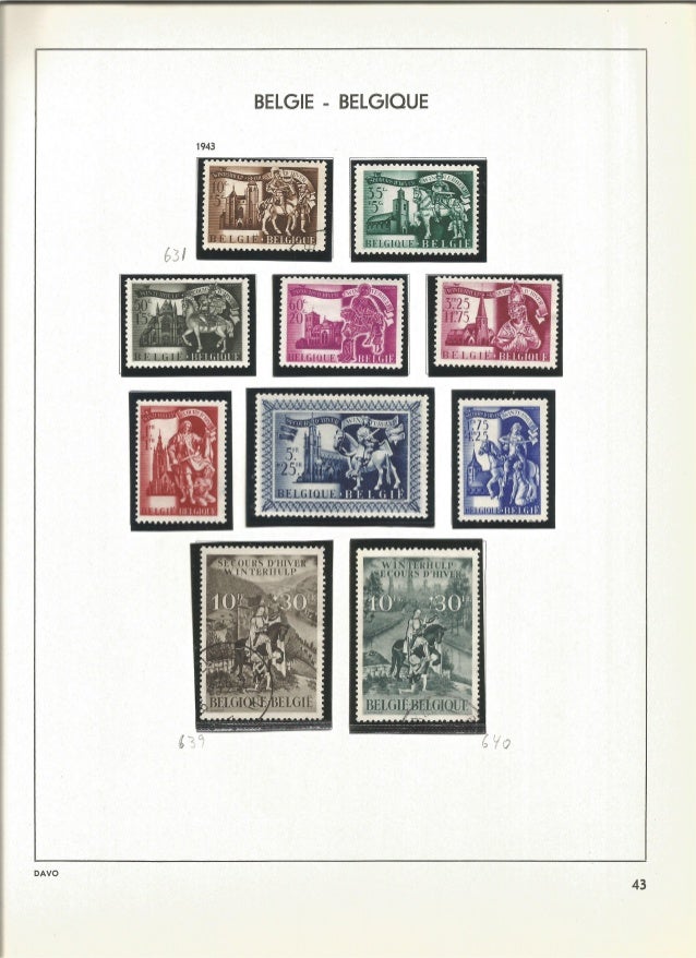 Selos Da Belgica De 1943 A 1949