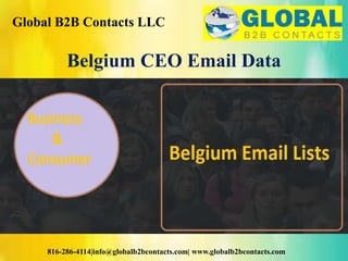 Global B2B Contacts LLC
816-286-4114|info@globalb2bcontacts.com| www.globalb2bcontacts.com
Belgium CEO Email Data
 