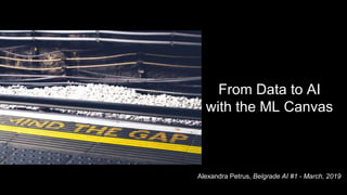 From Data to AI
with the ML Canvas
Alexandra Petrus, Belgrade AI #1 - March, 2019
 