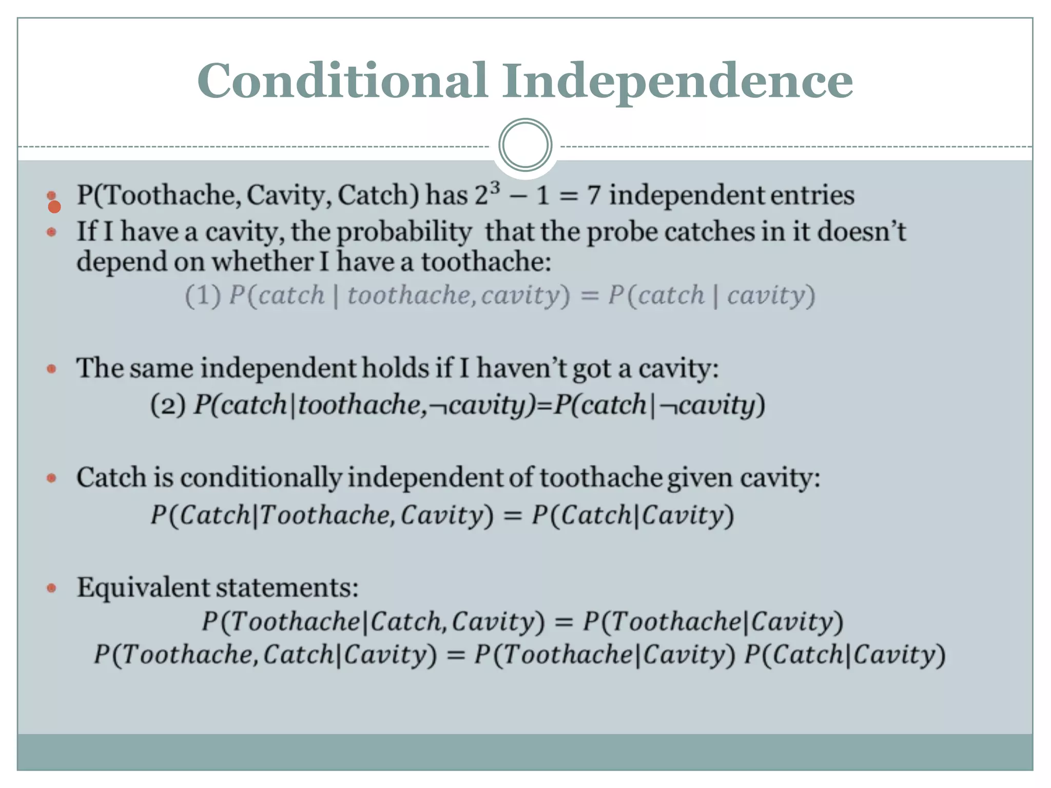 Conditional Independence

 