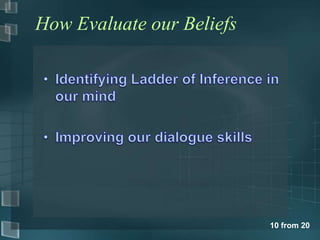 How Evaluate our Beliefs




                           10 from 20
 